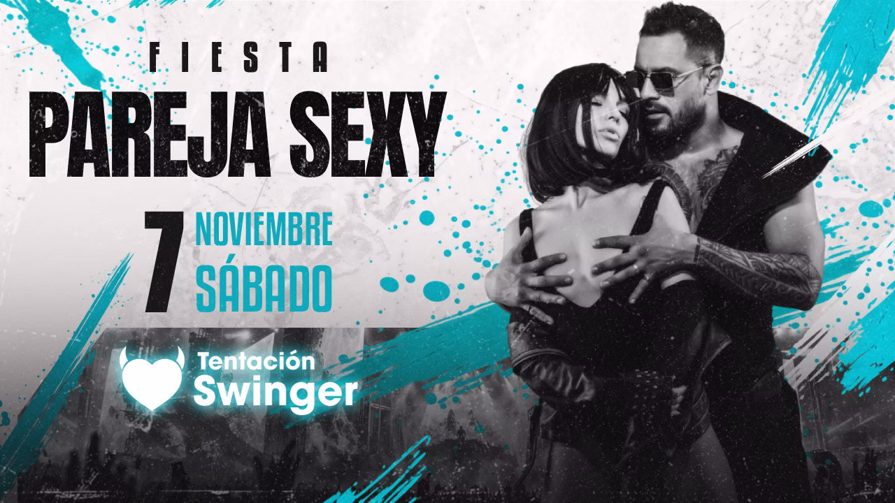 Cartel del Concurso Pareja Sexy 2026 en Tentación Swinger Torremolinos, sábado 7 de noviembre, con una pareja en un ambiente de luces de neón